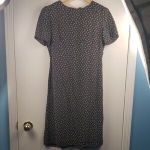 Vintage Silk Laura Ashley Black and White Mini Dress Size US 8